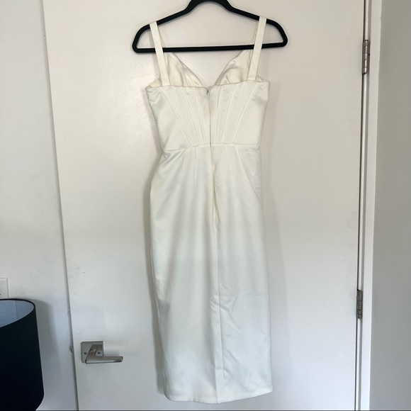 House of CB 'Faye' Ivory Satin Corset Midi Dress size small - Picture 10 of 14